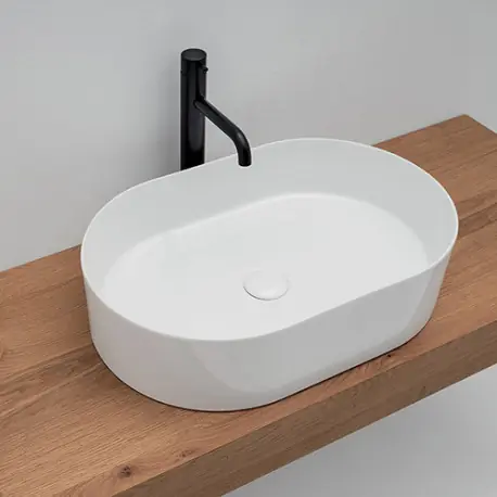 Vasque Ceramique Ciotola Ovale Blanc Mat - CRISTINA ONDYNA CI783024