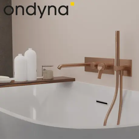 Mitigeur mural bain douche 2 sorties or rose brossé PVD Piega - CRISTINA ONDYNA PA10234I