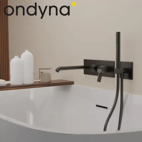 Mitigeur mural bain douche 2 sorties chromé noir brossé PVD Piega - CRISTINA ONDYNA PA10275I