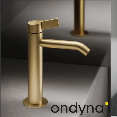 Mitigeur lavabo médium or brossé PVD Piega - CRISTINA ONDYNA PA22796I