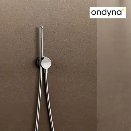 Ensemble Applique Prise D‘Eau Douchette Flexible Piega Inox Brossé - CRISTINA ONDYNA PD61028