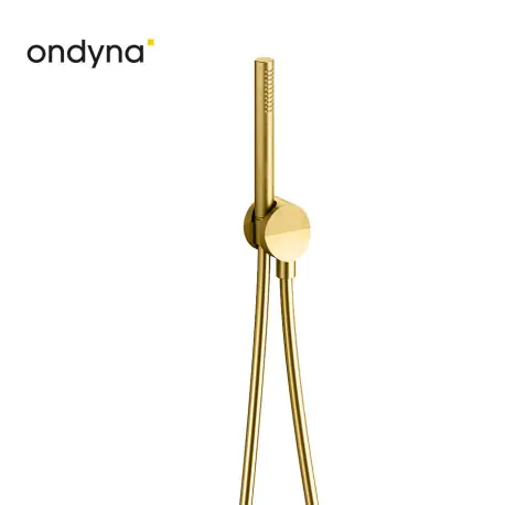 Ensemble Applique Prise D‘Eau Douchette Flexible Piega Inox Or Brossé - CRISTINA ONDYNA PD61096I