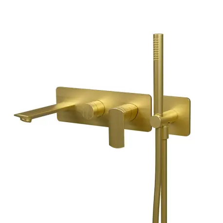 Bain Douche Mural Profilo Encastre 2 Sorties Or Brosse - CRISTINA ONDYNA PF10296P