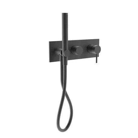 Facade De Douche Mitigeur 2 Sorties Avec Douchette Picche Blackmat - CRISTINA ONDYNA PH60213