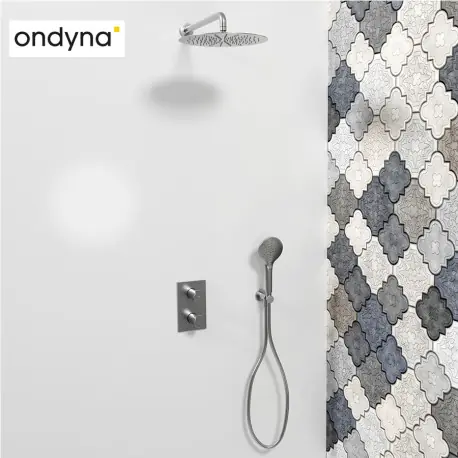 Pack Omega Thermostatique 2 Sorties Métal Brossé - CRISTINA ONDYNA XOG75277