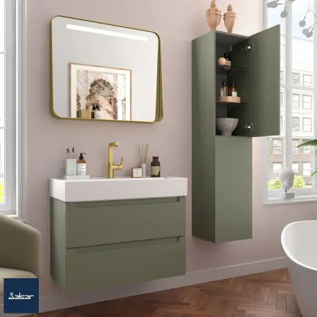 Colonne ALLIANCE réversible 2 portes système push GREEN FOREST 350x1600x349mm - SALGAR 96743