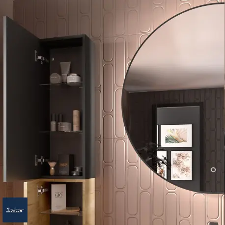 Module ALLIANCE 300 réversible 1 porte système push BLACK VELVET 300x800x162mm - SALGAR 96942