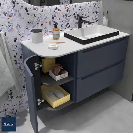 Coquette ALLIANCE 300 réversible 1 porte arrondie NIGHT BLUE 300x540x450mm - SALGAR 97036