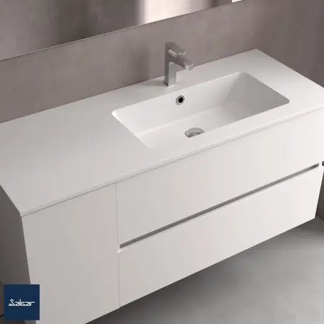 Plan vasque VILNA 1205 coquette à gauche pour meuble de 900 MINERALsolID MAT - SALGAR 97047