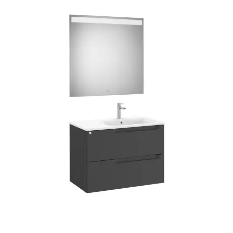Aleyda Pack 2 Tiroirs Lavabo À Droite 800 Mm Noir Mat - ROCA A851835523