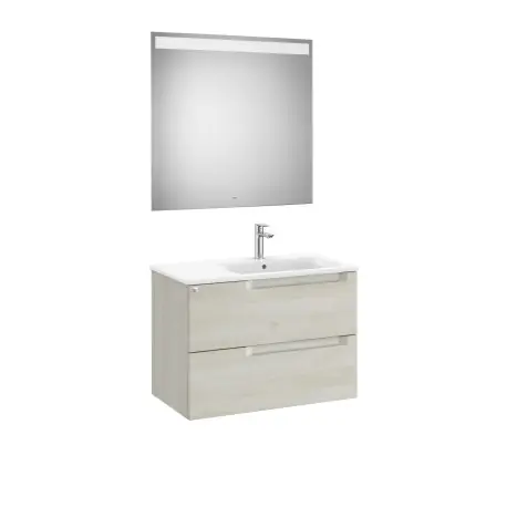 Aleyda Pack 2 Tiroirs Lavabo À Droite 800 Mm Bois Blanchi - ROCA A851835525