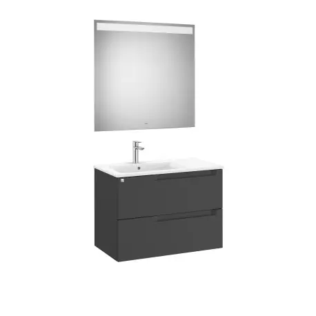Aleyda Pack 2 Tiroirs Lavabo À Gauche 800 Mm Noir Mat - ROCA A851837523