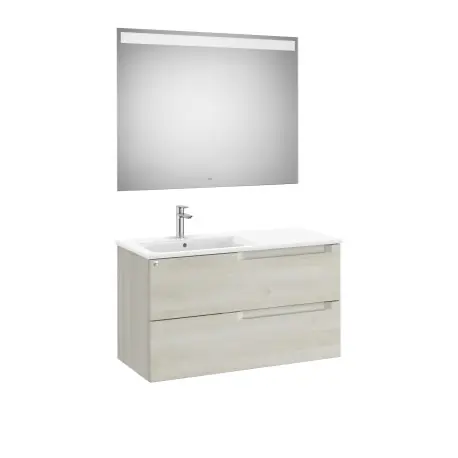 Aleyda Pack 2 Tiroirs Lavabo À Gauche 1000 Mm Bois Blanchi - ROCA A851840525
