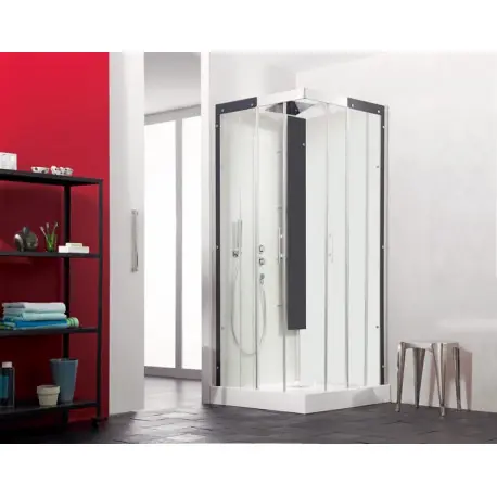 Cabine Horizon 2 Bas 90 Carre Th Perle Noire - KINEDO CA117N12