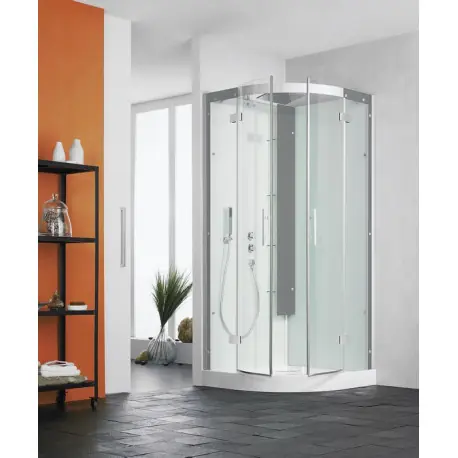 Cabine Horizon 2 Bas Pivotant 90 1/4 De Rond Th Acier - KINEDO CA138A12