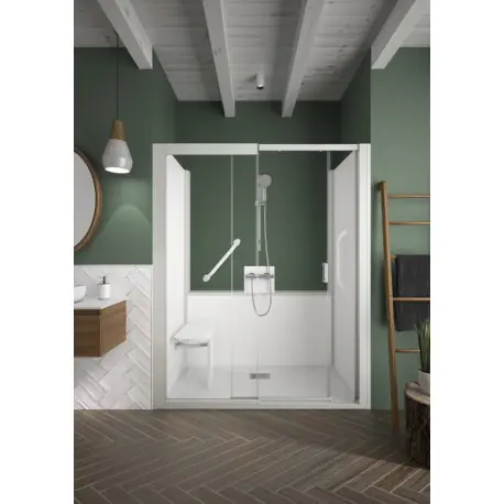 Kinemagic7 Sérénité 140x80 Niche Coulissant Mixte Transparent Thermostatique - KINEDO KT-1408-NMC-TN3-GSF