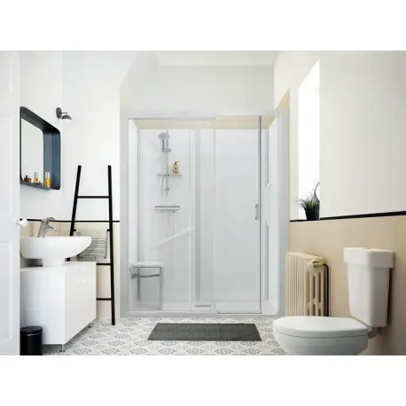Kinemagic7 Sérénité 170x70 Niche Coulissant Haute Transparent Thermostatique - KINEDO KT-1707-NHC-TN3-GSM