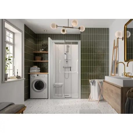 Kinemagic7 Sérénité+ 120x90 Niche Coulissant Haute Transparent Thermostatique - KINEDO KT-1209-NHC-TN3-GSPZ