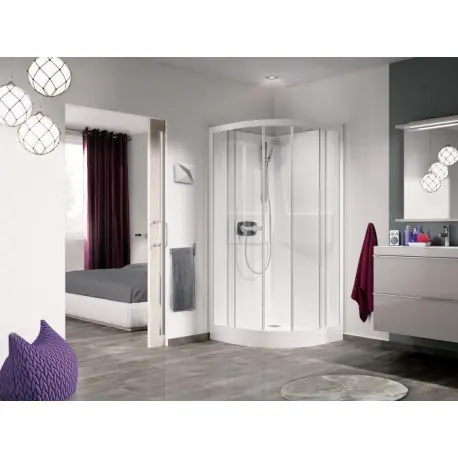 Cabine Kineprime 80 1/4 De Rond Coulissant Bas Transparent Th - KINEDO CA5309TTN