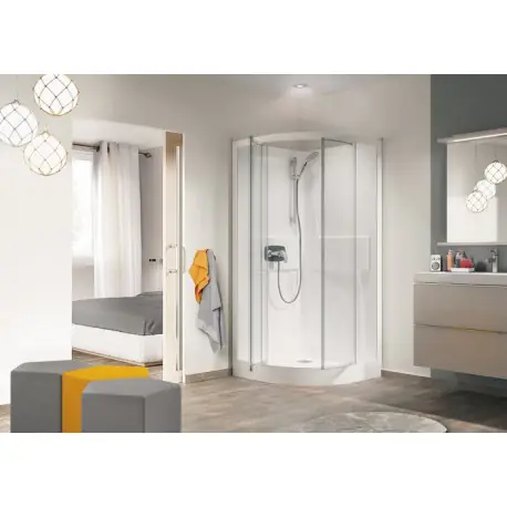 Cabine Kineprime 80 1/4 De Rond Pivotant Hauttransparent Meca - KINEDO CA5419MTN