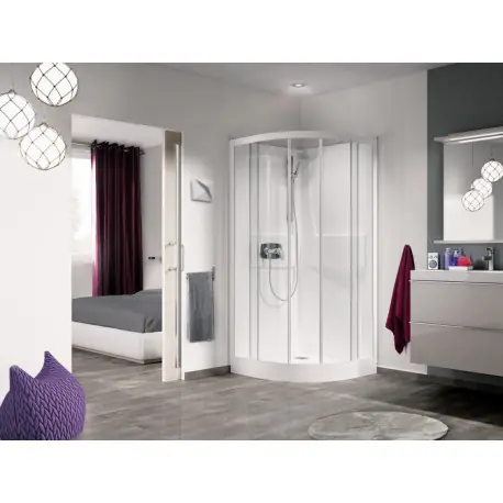 Cabine Kineprime 90 1/4 De Rond Coulissant Bas Transparent Meca - KINEDO CA5509MTN