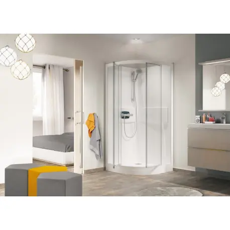 Cabine Kineprime 90 1/4 De Rond Pivotant Hauttransparent Th - KINEDO CA5619TTN