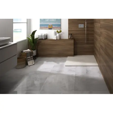 Receveur Kinerock Evo aspect minéral sable 90x90 - KINEDO RD9003S