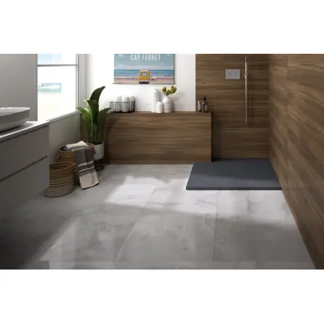 Receveur Kinerock Evo aspect minéral anthr. 80x80 - KINEDO RD9002A