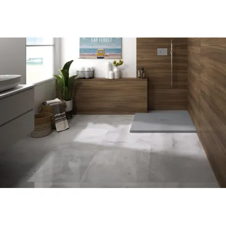 Receveur Kinerock Evo aspect minéral gris p. 90x90 - KINEDO RD9003P