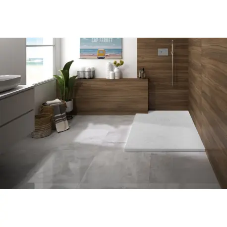Receveur Kinerock Evo aspect minéral blanc 120x100 - KINEDO RD9016
