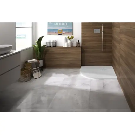 Receveur Kinerock Evo aspect minéral blanc 90x90 1/4 rd - KINEDO RD9005