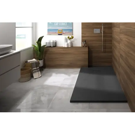 Receveur Kinerock Evo aspect minéral noir 160x100 - KINEDO RD9029N