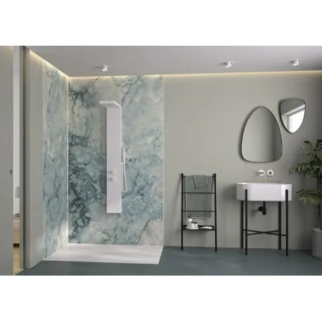 Panneau Mural Kinewal Design 3mm 1000X2020 Marbre gris bleu - KINEDO PM502