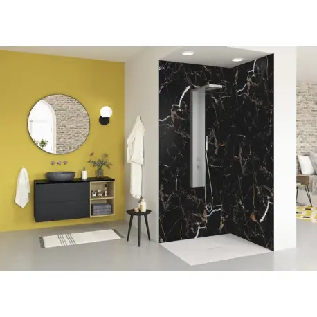 Panneau Mural Kinewal Design 3mm 1000X2020 Marbre noir et or - KINEDO PM506