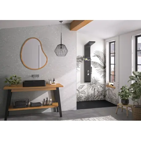 Panneau de douche Mural Kinewal Design 3mm 1500X2020 Terrazzo gris - KINEDO PM921