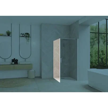 Smart Design retour fixe sans seuil 110 profilé blanc verre transparent - KINEDO PA90157BTNE