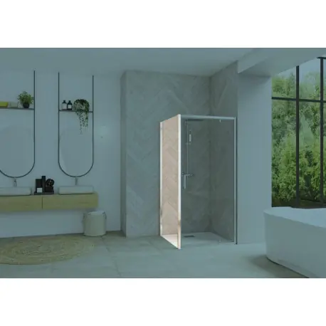 Smart Design fixe 85 profilé chromé verre transparent - KINEDO PA90293CTNE
