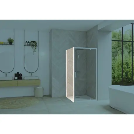 Smart Design fixe 90 profilé blanc verre transparent - KINEDO PA90294BTNE