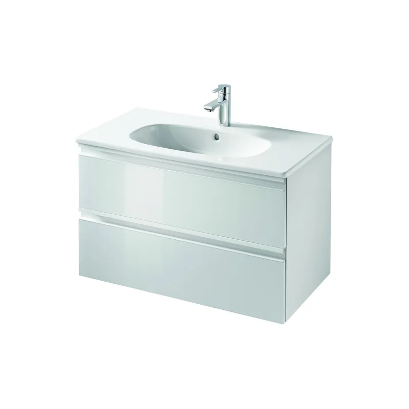 TESI Meuble pour lavabo 80 x 44 x (H) 49 cm Couleur blanc laqué (T0051OV)