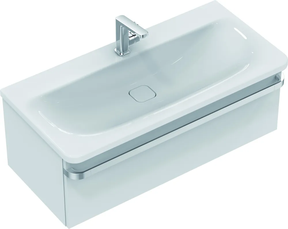TONIC II Meuble pour lavabo 100 x 44 x (H) 35 cm laqué blanc brillant (R4304WG)