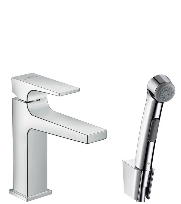 Metropol Set bidette poignée manette, bonde Push-Open, chromé (32522000)