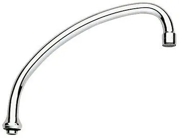 Bec tubulaire pour robinetterie verticale de cuisine, 1/2", Chromé (13077000)
