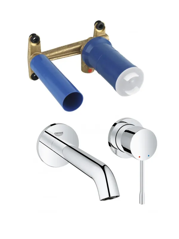 Essence Mitigeur monocommande 2 trous lavabo Taille M chrome (19408001-set)