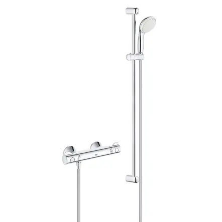 Grohtherm 800 Mitigeur thermostatique douche 1/2″ avec ensemble de douche, chromé (34566001)