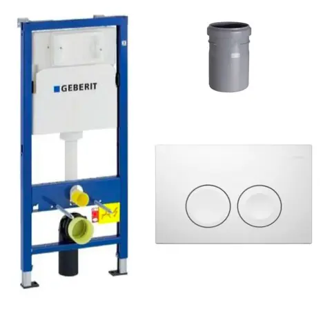 Pack Geberit DuoFix 100 + Plaque de Commande Delta 21 Blanche (SETUP100-PRO1)