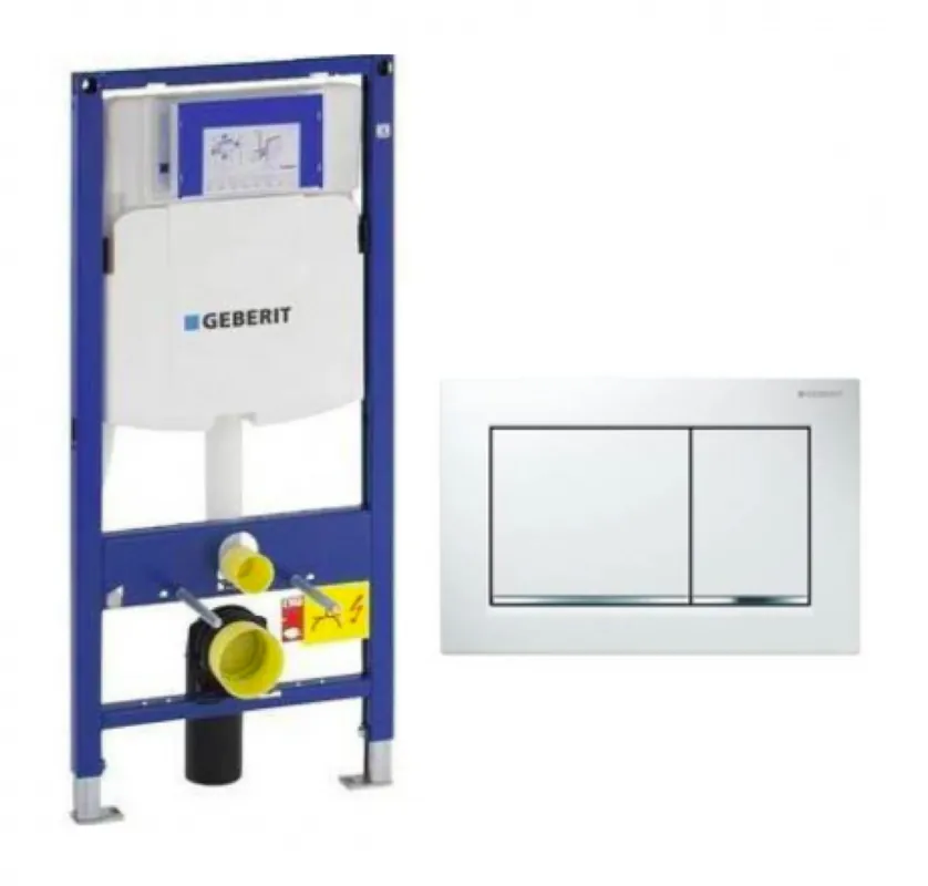 Pack Geberit DuoFix 320 + Plaque de Commande Sigma 30 Blanc Chrome Brillant (SETUP320-PRO7)