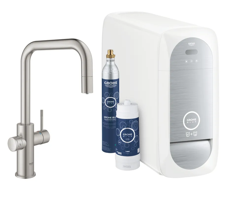 Blue Home Kit de démarrage Mitigeur bec U Supersteel (31543DC0)