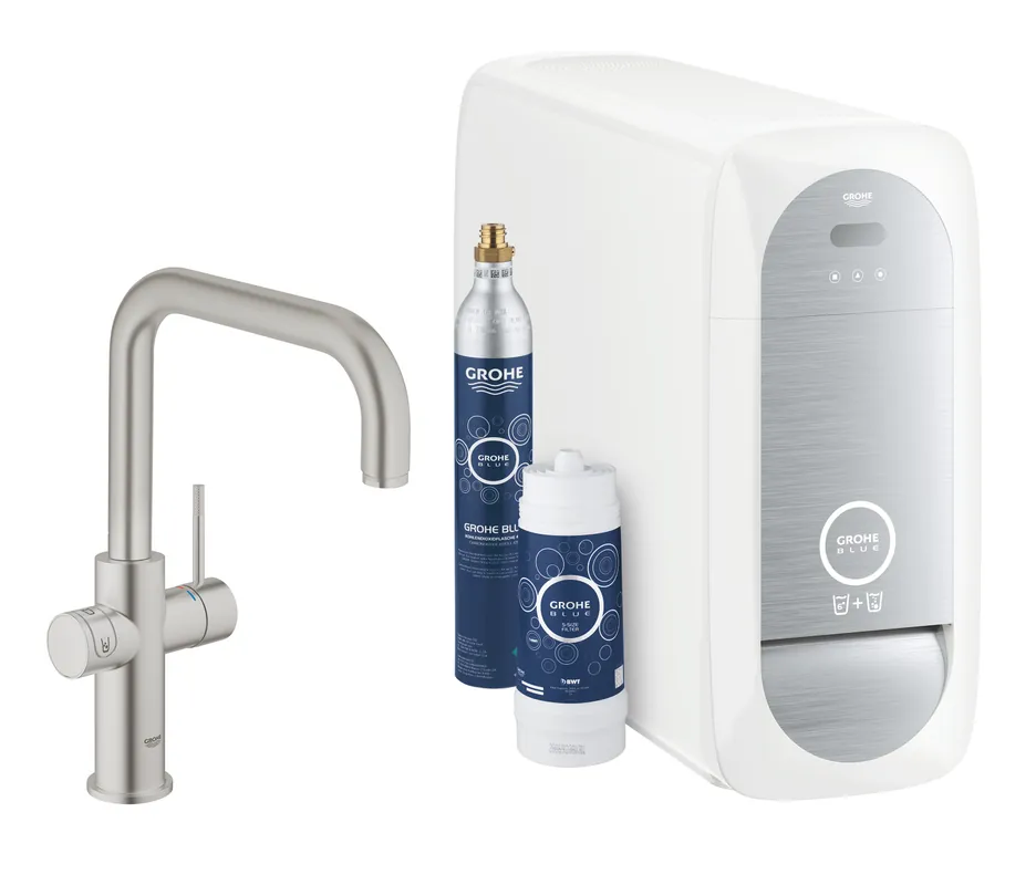 Blue Home Kit de démarrage Mitigeur bec U Supersteel (31456DC1)