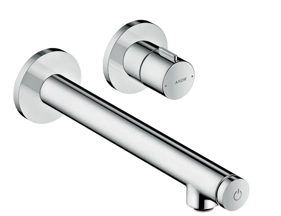 Mitigeur lavabo Select encastré mural, bec 220mm, bonde à écoulement libre (45113000)