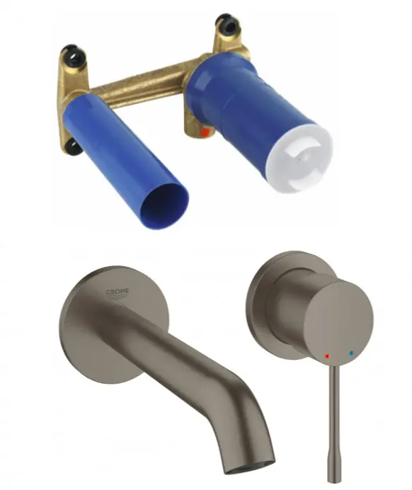 Essence Mitigeur monocommande 2 trous lavabo Taille M Hard Graphite Brossé (19408AL1-set)